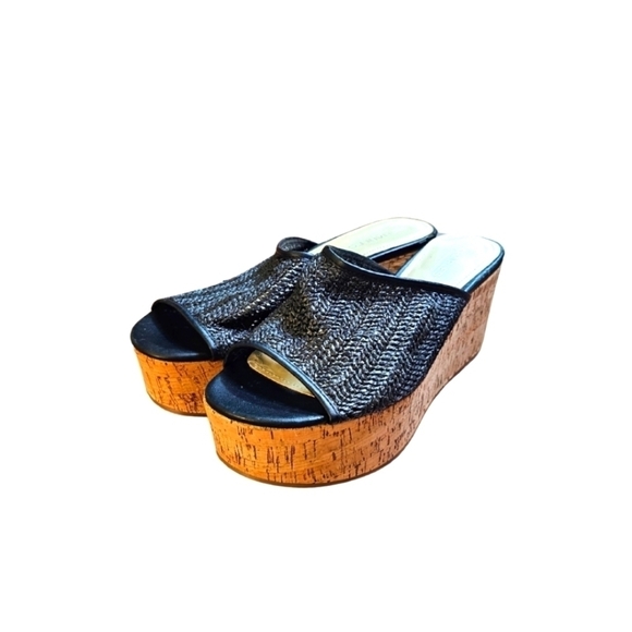 CHARLES BY CHARLES DAVID BASKET WOVEN SYNTHETIC WEDGE SANDAL 9.5M - Picture 1 of 5
